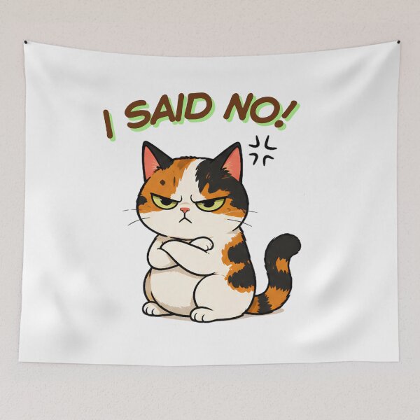 Item preview, Grumpy Calico Cat: I said no! designed and sold by Lunexa-Lab.