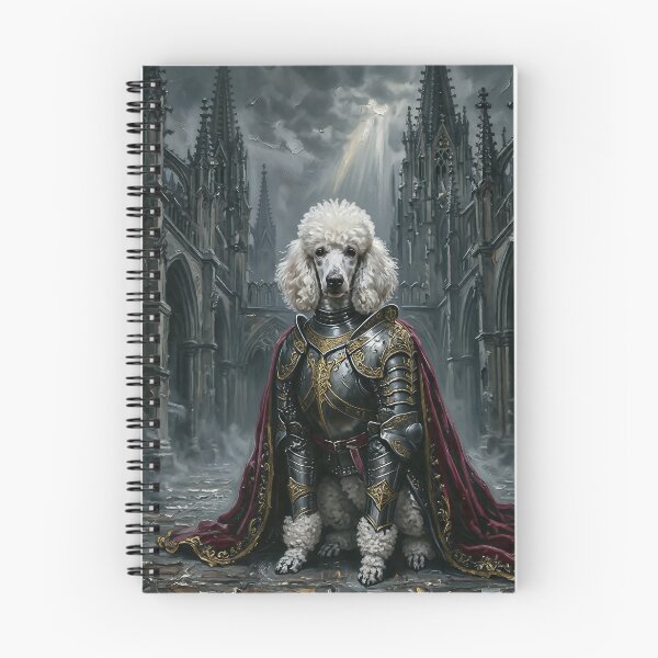 Item preview, Regal White Poodle Knight in Gothic Cathedral Dark Fantasy Medieval Armor Portrait designed and sold by cr6zym1nd.