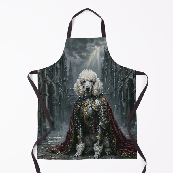 Item preview, Regal White Poodle Knight in Gothic Cathedral Dark Fantasy Medieval Armor Portrait designed and sold by cr6zym1nd.