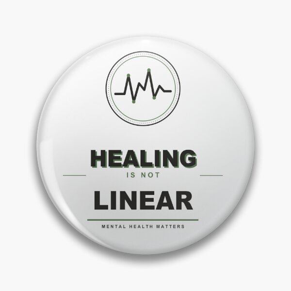 Item preview, Healing Is Not Linear Badge Mental Health T-Shirt designed and sold by Mega-Shopping.