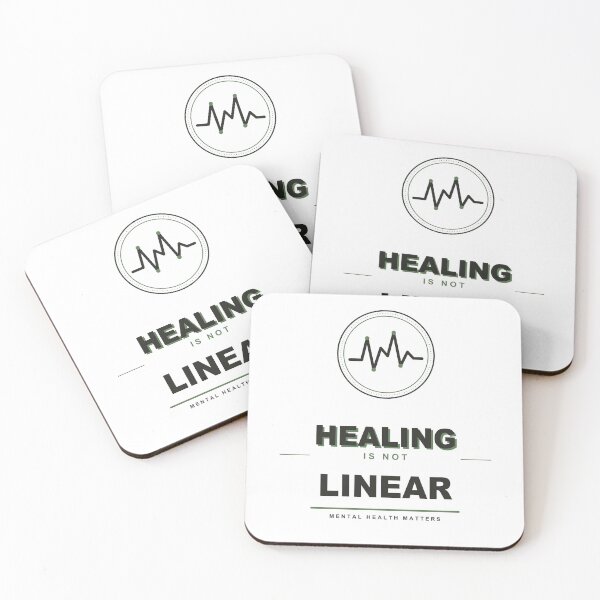 Item preview, Healing Is Not Linear Badge Mental Health T-Shirt designed and sold by Mega-Shopping.