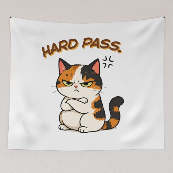 Item preview, Grumpy Calico Cat: Hard pass. designed and sold by Lunexa-Lab.
