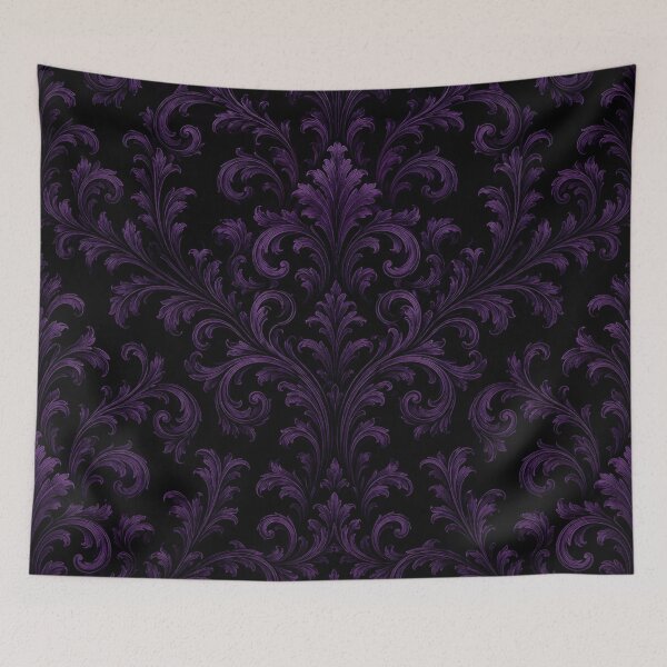 Item preview, Gothic Dark Purple Victorian Damask Pattern designed and sold by Owcomm.