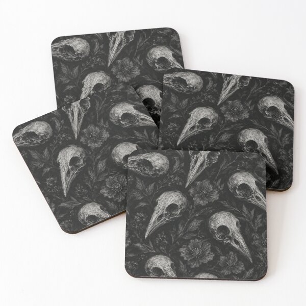 Item preview, Gothic Raven Skull Botanical Pattern designed and sold by Owcomm.