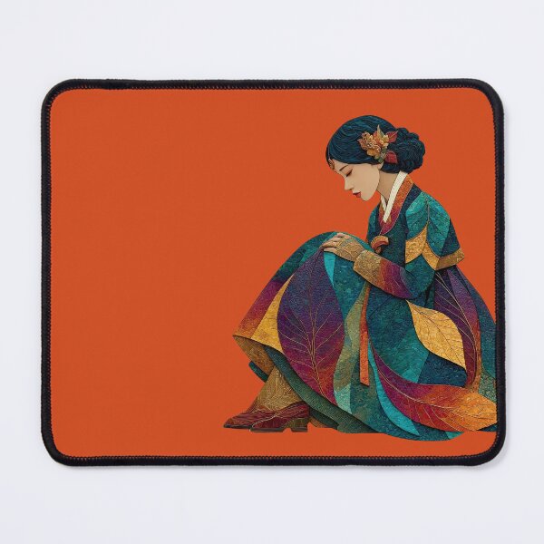 Item preview, Elegant Korean Woman In Autumn Leaf Hanbok designed and sold by colorful-white.