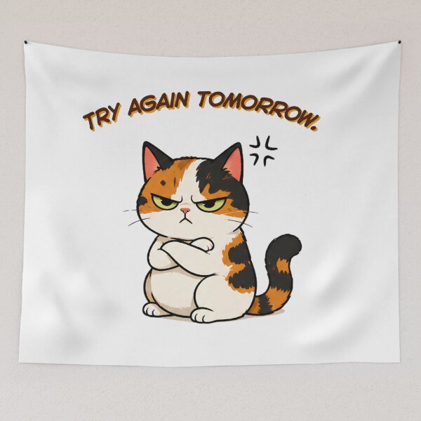 Item preview, Grumpy Calico Cat: try again tomorrow designed and sold by Lunexa-Lab.