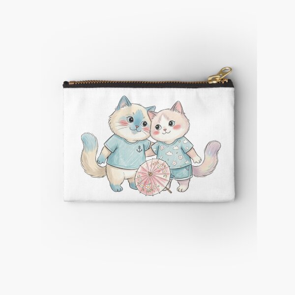 Item preview, Cute Cat Couple in Matching Summer Outfits designed and sold by TaiwanMemory.