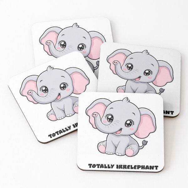 Item preview, Totally Irrelephant Cute Kawaii Elephant Wordplay designed and sold by BoosterShop.