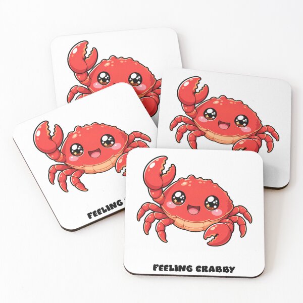 Item preview, Feeling Crabby Cute Kawaii Crab Saying designed and sold by BoosterShop.