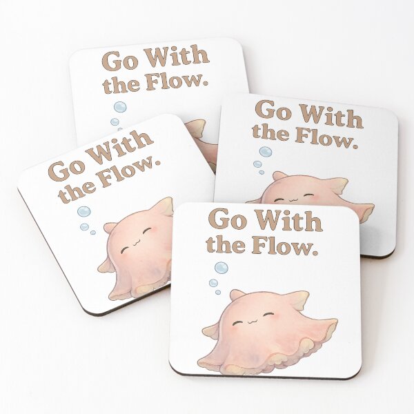 Item preview, Go With the Flow | Cute Dumbo Octopus Relaxing Ocean Animal Illustration designed and sold by Little Moments Co..