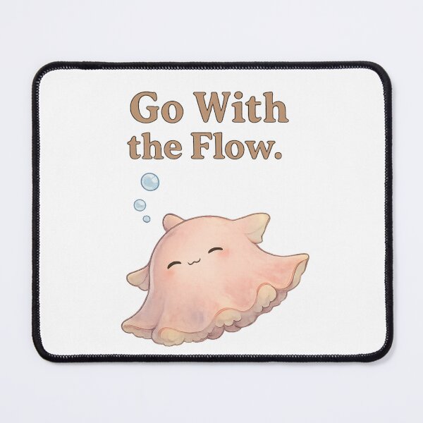 Item preview, Go With the Flow | Cute Dumbo Octopus Relaxing Ocean Animal Illustration designed and sold by Little Moments Co..