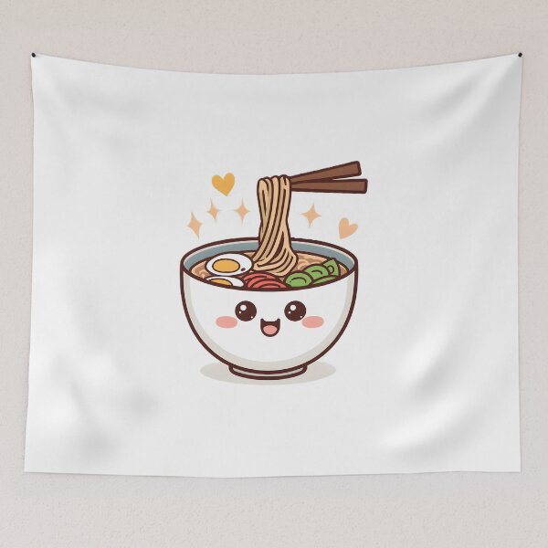 Item preview, Cute Kawaii Ramen Bowl Sticker | Happy Japanese Noodle Cartoon Design designed and sold by dreamz-world.