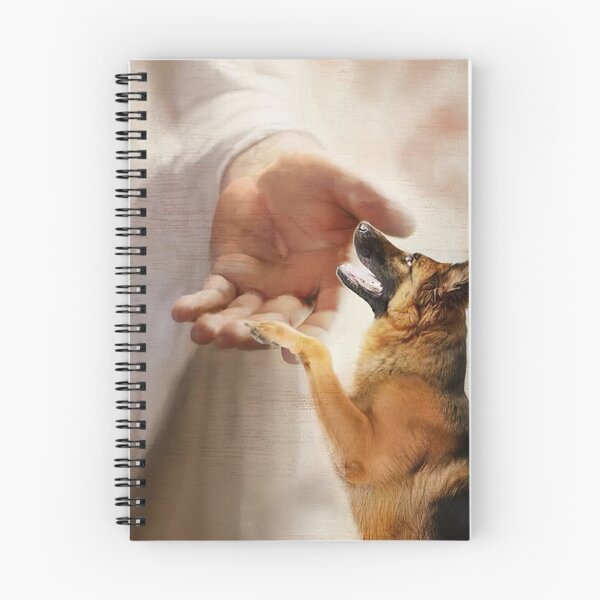 Item preview, Crhistian Dog Wall art Canvas "Faithful Forever", German Shepherd Memorial Poster, Jesus Hand Religious Wall Decor, Pet Loss Sympathy Gift for Dog Lovers designed and sold by MorningJoco.