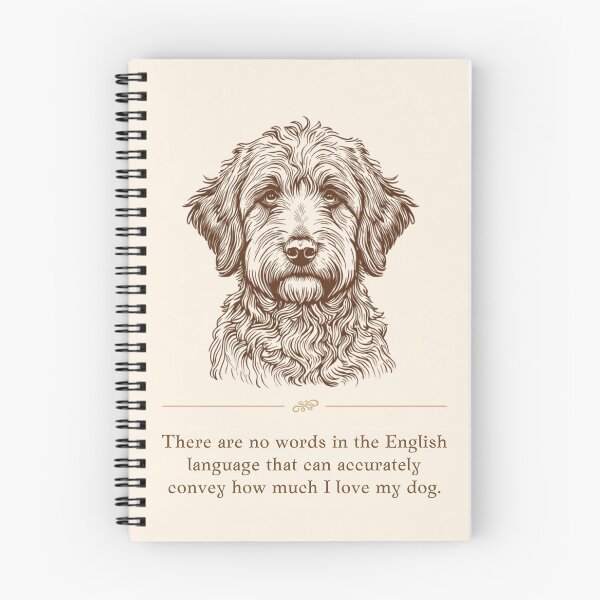 Item preview, "Vintage Etched Aussiedoodle Portrait Quote Print" designed and sold by WaggingTailsCo.