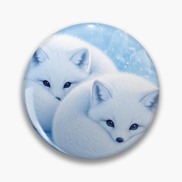 Item preview, Arctic Fox Pair in Winter Wonderland designed and sold by Owcomm.