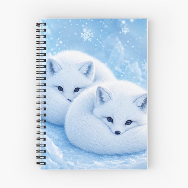 Item preview, Arctic Fox Pair in Winter Wonderland designed and sold by Owcomm.