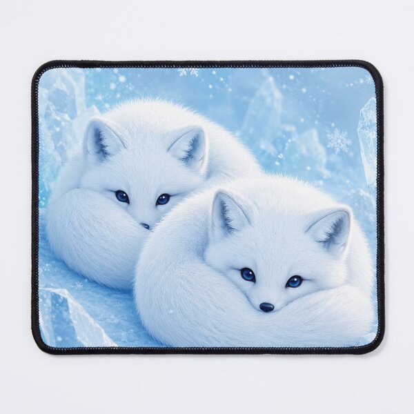 Item preview, Arctic Fox Pair in Winter Wonderland designed and sold by Owcomm.