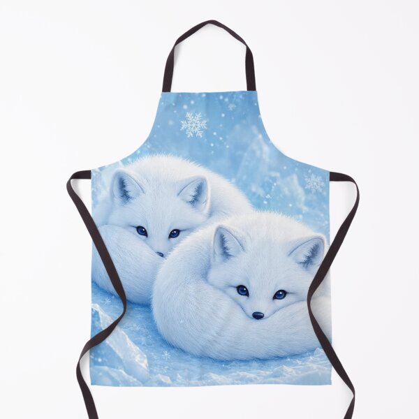 Item preview, Arctic Fox Pair in Winter Wonderland designed and sold by Owcomm.