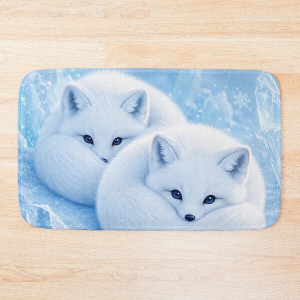 Item preview, Arctic Fox Pair in Winter Wonderland designed and sold by Owcomm.