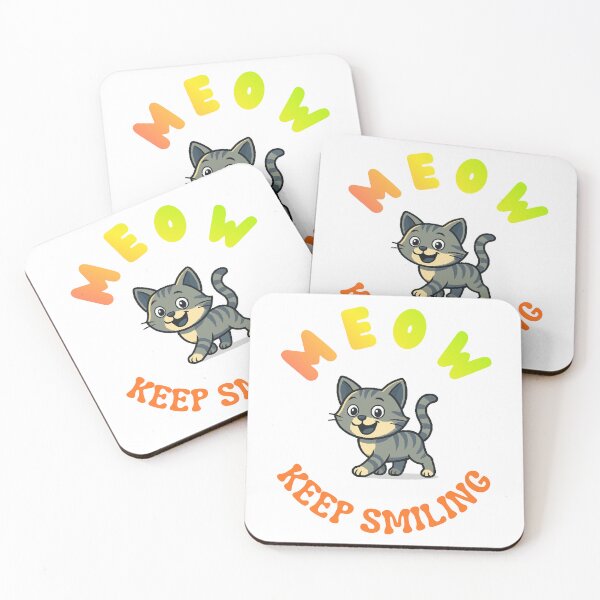 Item preview, Cute Meow Keep Smiling Cartoon Tabby Cat designed and sold by EHdesignShop.
