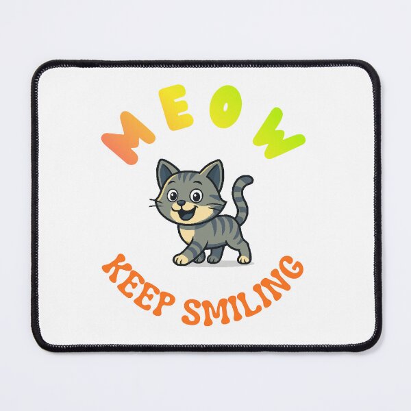 Item preview, Cute Meow Keep Smiling Cartoon Tabby Cat designed and sold by EHdesignShop.