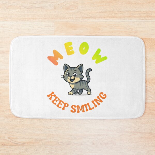 Item preview, Cute Meow Keep Smiling Cartoon Tabby Cat designed and sold by EHdesignShop.