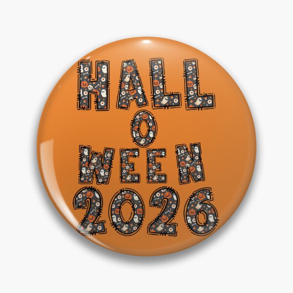 Item preview, Hall O Ween 2026 Halloween Pattern Sticker Cute Spooky Typography designed and sold by Raw Tigers.