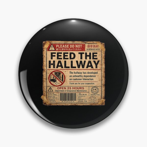 Item preview, Please Do Not Feed The Hallway | Weirdcore Liminal Space Warning Sticker designed and sold by Open25Hours.