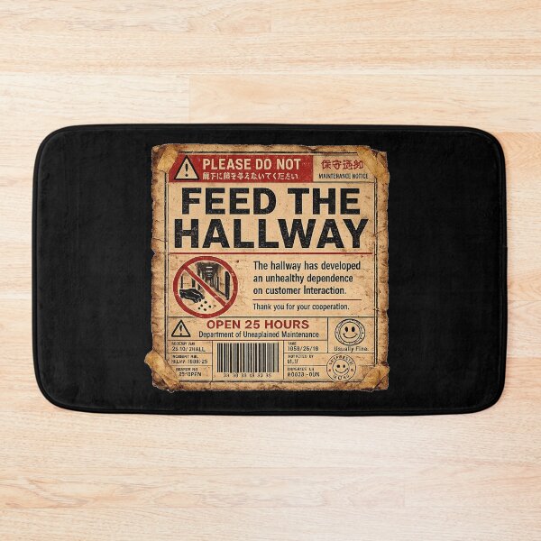 Item preview, Please Do Not Feed The Hallway | Weirdcore Liminal Space Warning Sticker designed and sold by Open25Hours.