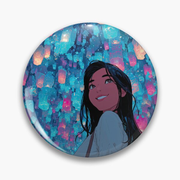 Item preview, Girl Standing Under Glowing Floating Lanterns designed and sold by colorful-white.