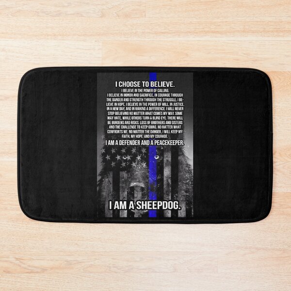 Item preview, Thin Blue Line Flag Poster - "I Am A Sheepdog" Police Officer Canvas Wall Art  designed and sold by Donna6778.
