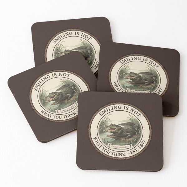 Item preview, Smiling Is Not What You Think Caiman Humor Badge designed and sold by CalmCapy Co.