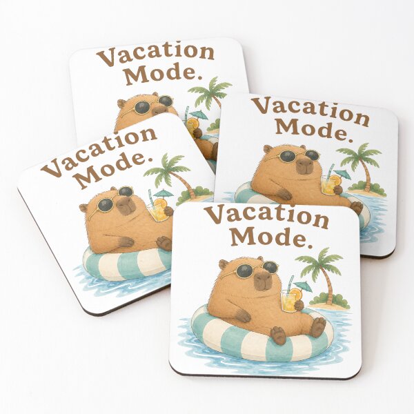 Item preview, Vacation Mode | Cute Capybara Summer Beach Illustration designed and sold by Little Moments Co..