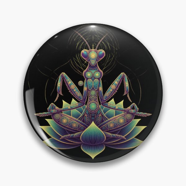 Item preview, Psychedelic Praying Mantis Lotus Sacred Geometry Fractal Art designed and sold by AvalonMoss.
