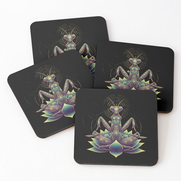 Item preview, Psychedelic Praying Mantis Lotus Sacred Geometry Fractal Art designed and sold by AvalonMoss.