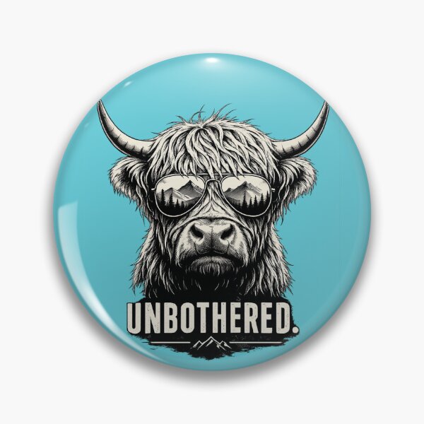 Item preview, Unbothered Highland Cow – Funny Scottish Highland Cattle Minimal Design designed and sold by Ink & Highlands.