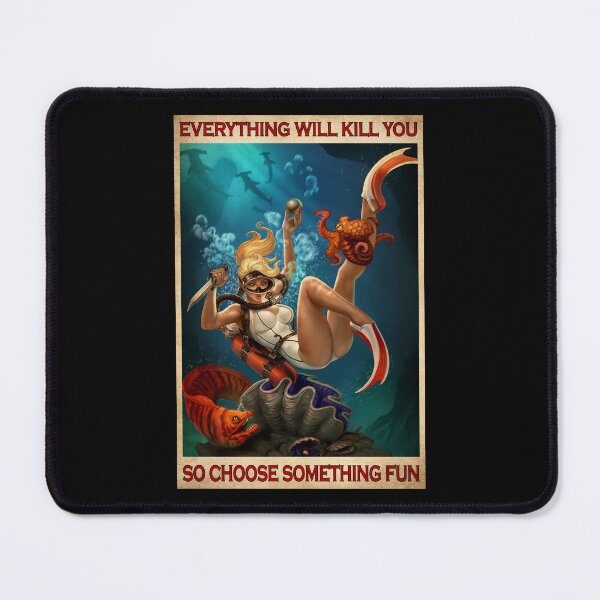 Item preview, Scuba Diving Poster "Everything Will Kill You So Choose Something Fun" Funny Diver Canvas Wall Art designed and sold by scrambledpeg.