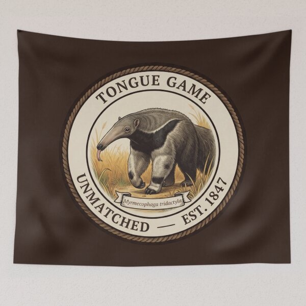 Item preview, Tongue Game Unmatched Anteater Humor Badge designed and sold by CalmCapy Co.