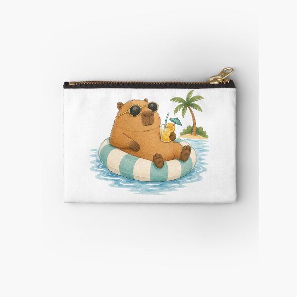Item preview, Cute Capybara Summer Beach Illustration | Relaxing Tropical Animal Art designed and sold by Little Moments Co..