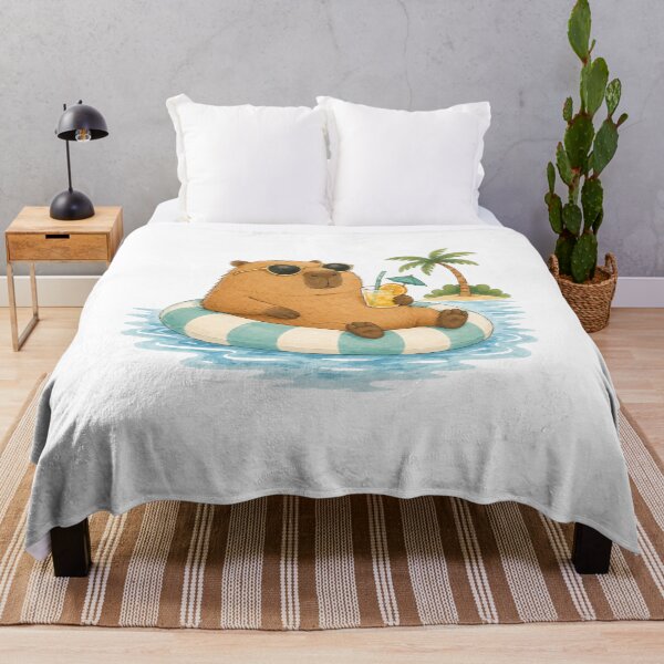 Item preview, Cute Capybara Summer Beach Illustration | Relaxing Tropical Animal Art designed and sold by Little Moments Co..
