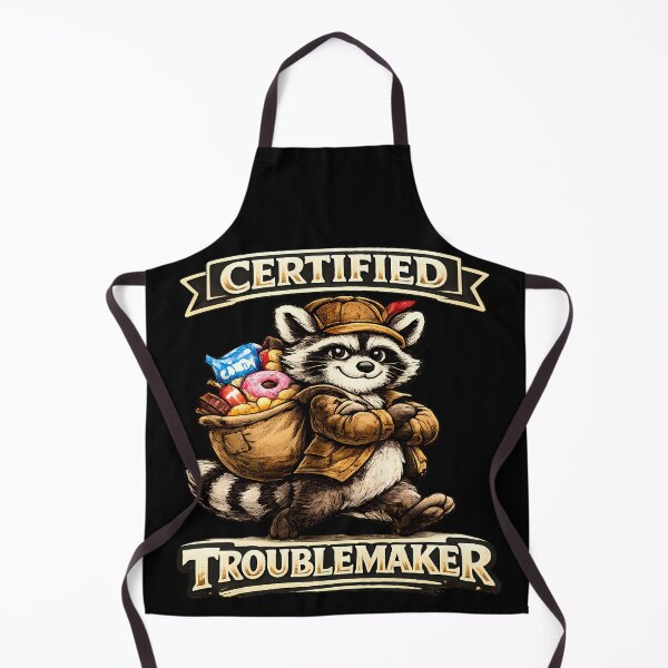 Item preview, CERTIFIED TROUBLEMAKER Funny Raccoon Snack Lover Vintage Graphic T-Shirt designed and sold by clockedoutwearshop.