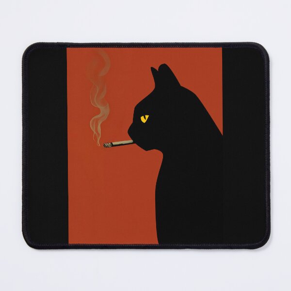 Item preview, Smoking Black Cat Retro Whimsical designed and sold by PurrfectHome.