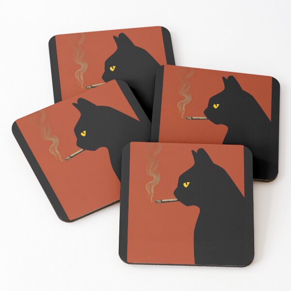 Item preview, Smoking Black Cat Retro Whimsical designed and sold by PurrfectHome.