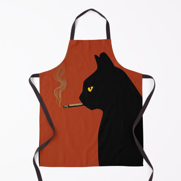 Item preview, Smoking Black Cat Retro Whimsical designed and sold by PurrfectHome.