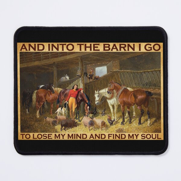 Item preview, Horse Barn Poster "And Into The Barn I Go To Lose My Mind And Find My Soul" Farm Canvas Wall Art designed and sold by Susanspy007.