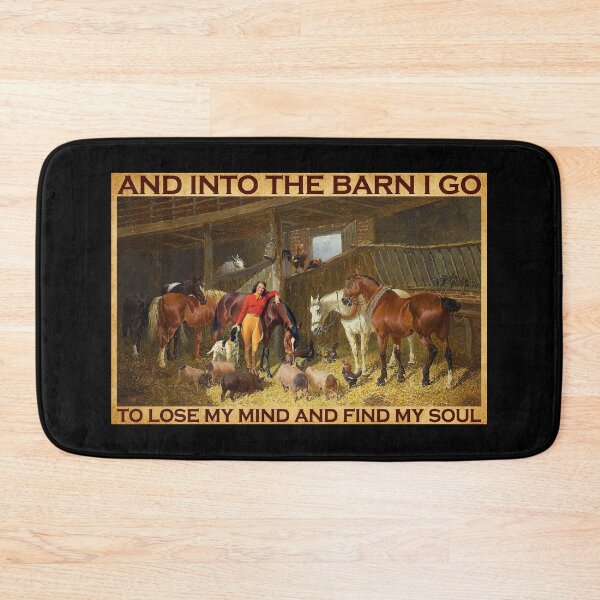 Item preview, Horse Barn Poster "And Into The Barn I Go To Lose My Mind And Find My Soul" Farm Canvas Wall Art designed and sold by Susanspy007.