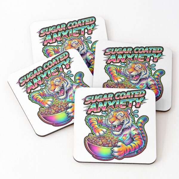 Item preview, Sugar Coated Anxiety Retro Cereal Mascot Humor designed and sold by ryanguas.