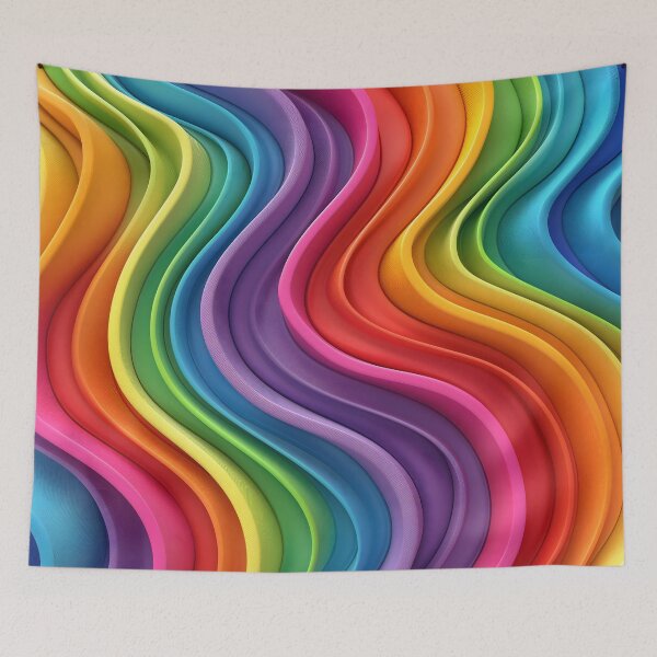 Item preview, Vibrant Rainbow Waves Abstract Pattern designed and sold by 247GiftsbyTina.