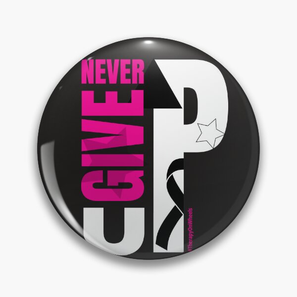 Item preview, Never Give Up Breast Cancer Ribbon T-Shirt | Therapy On Wheels designed and sold by Therapy On Wheels - Racing for a Reason.