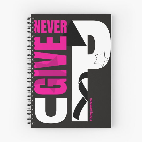 Item preview, Never Give Up Breast Cancer Ribbon T-Shirt | Therapy On Wheels designed and sold by Therapy On Wheels - Racing for a Reason.